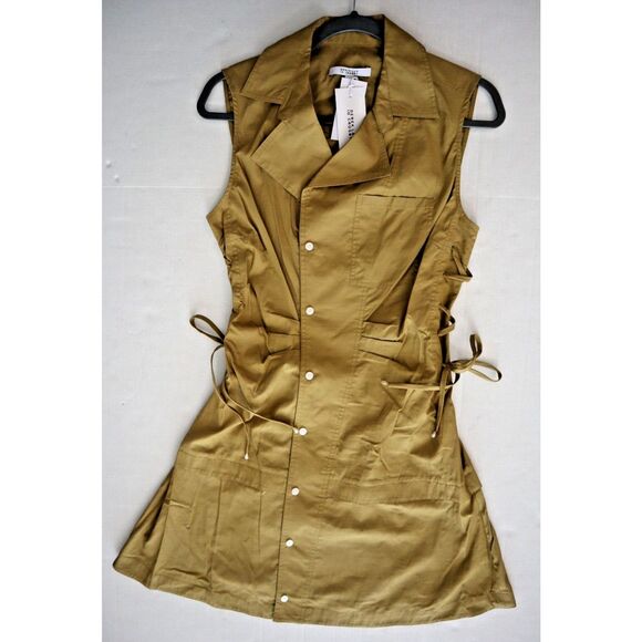 Derek Lam 10 Crosby Women's Sz 2 Amber Green Serena Lace Up Mini Dress - Picture 6 of 13